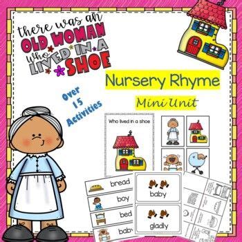 There Was An Old Woman Nursery Rhyme Literacy Math Activity Mini Unit