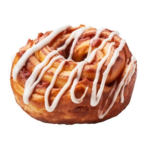 Premium AI Image | A cinnamon roll with icing and a white icing on top