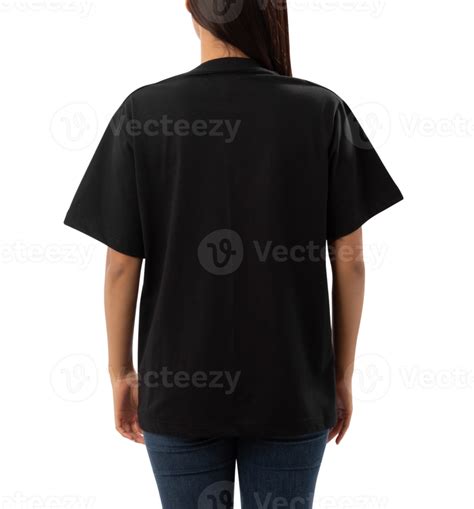 Young Woman In Black Oversize T Shirt Mockup Cutout Png File 12487228 Png