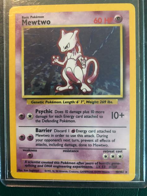 Holographic Mewtwo 10/102 Pokemon Card - Etsy