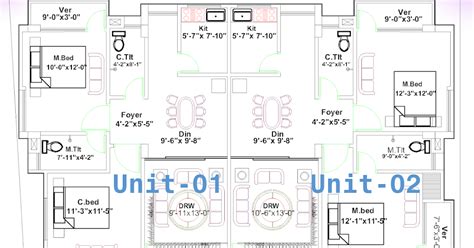 Unit Residential Building Plan In Square Feet First Floor Plan