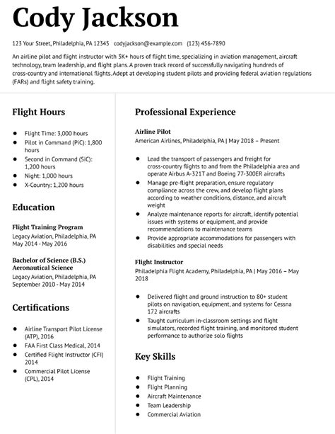 Pilot Resume Examples And Templates For 2024