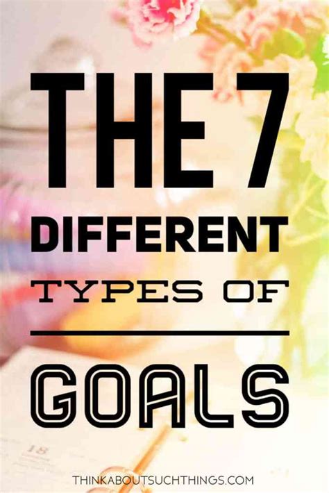 The 7 Different Types Of Goals You Should Be Making Think About Such