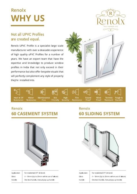 Renolx Upvc Profile For Doors And Windows Profile Length M At Rs