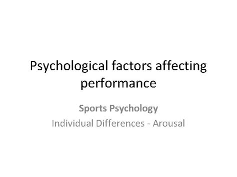 Psychological Factors Affecting Performance Sports Psychology