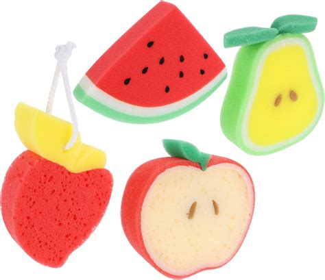 Amazon Pcs Lovely Baby Bath Sponge For Body Cleaning Cute Fruit