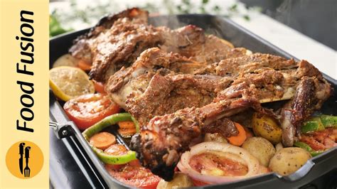 Mutton Leg Roast With Vegetables Recipe Without Oven By Food Fusion