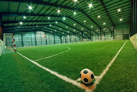 Indoor Soccer Football Field Stock Photo - Download Image Now - iStock