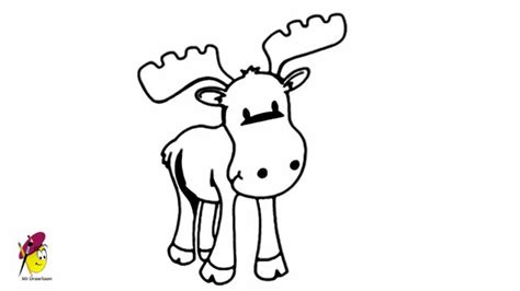 Moose How To Draw A Moose Easy Drawing For Kids Youtube