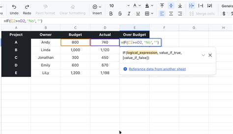 If Function For Sheets