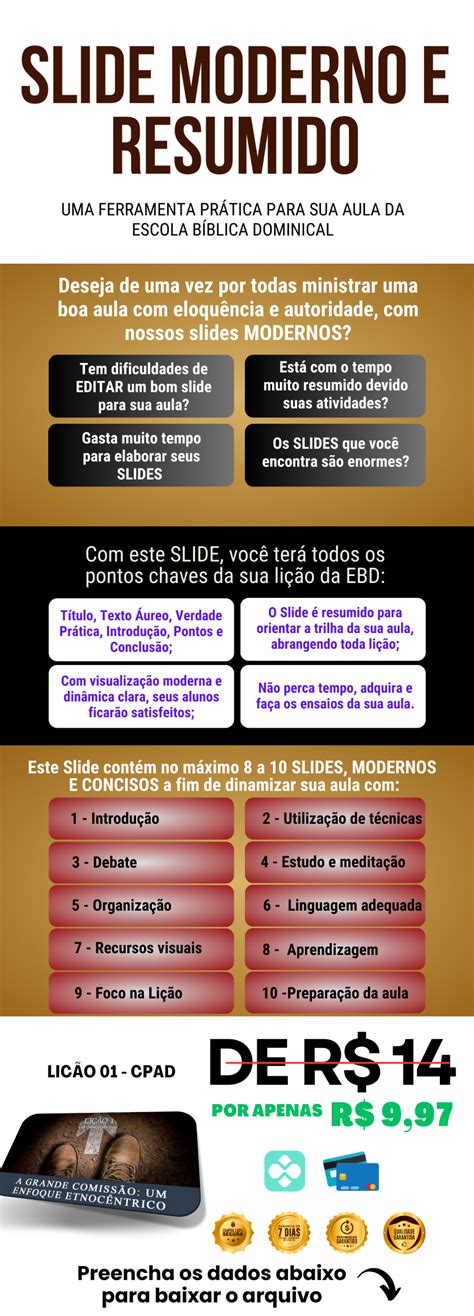 Slide Moderno Lição 1 A Grande Comissão Um enfoque etnocêntrico CPAD