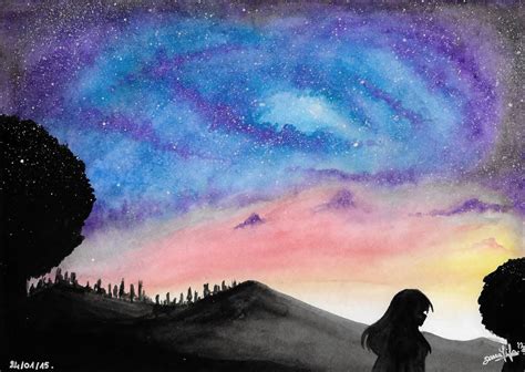 Starry Sky (watercolor) by Tianshii-Chan on DeviantArt