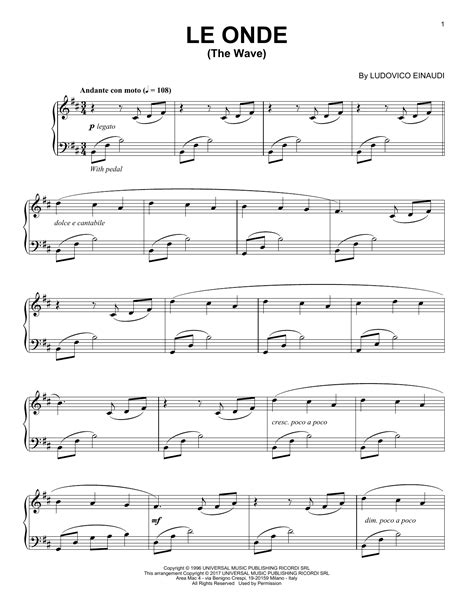 Le Onde By Ludovico Einaudi Sheet Music For Piano Solo At Sheet Music Direct