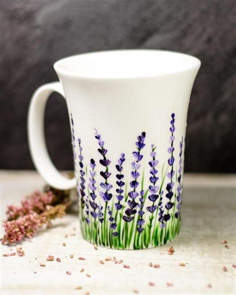 Lavender Coffee Mug Floral Ceramic Cup, Personalized Christmas Gift for ...