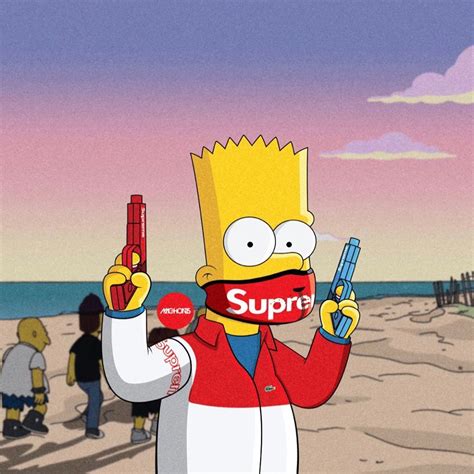 Simpson Supreme Wallpaper Gangsta Black Bart Simpson Looking For The