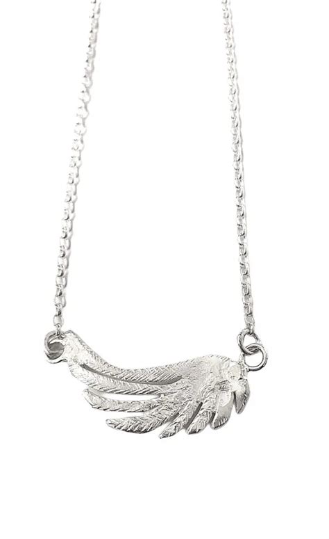 Fi Mehra Jewellery Mini Silver And Gold Plate Angel Wing Necklace