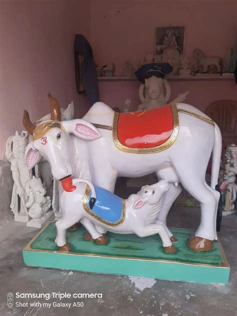 Marble Kamdhenu Cow And Calf Statue At Rs 10000 Marble Cow Statue In