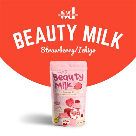 DEAR FACE Beauty Milk Premium Japanese Collagen Strawberry Glutathione