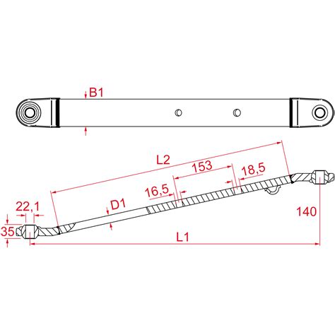 FK Söhnchen Bras de relevage inférieur Cat 1 longeur 740 mm droite