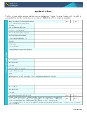 Fillable Online Application Form For Erasmus Exchanges Study Abroad