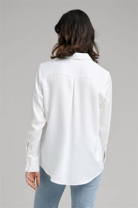 White Lyocell Shirt Tencell Lyocell Asket