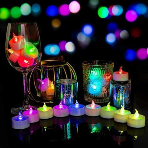 LED Tea Lights Candles Bulk, Set of 6 Battery Tea Lights, Long-Lasting Battery Operated Multi ...