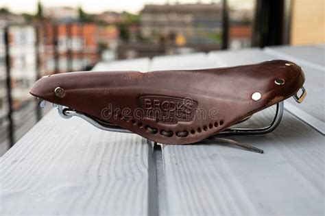 Jette, Brussels, Belgium, Brown Leather B17 Brooks Bike Saddle ...