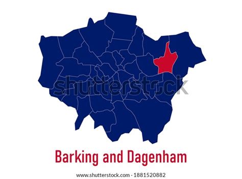 London Borough Barking Dagenham Map Map Stock Vector Royalty Free