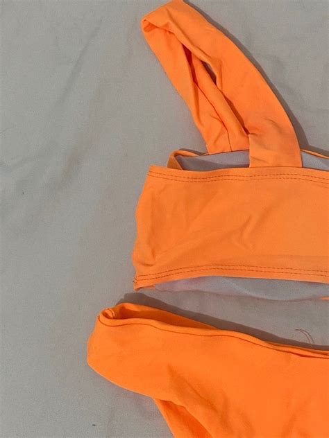 Neon Orange Piece Bikini Swimsuit On Carousell