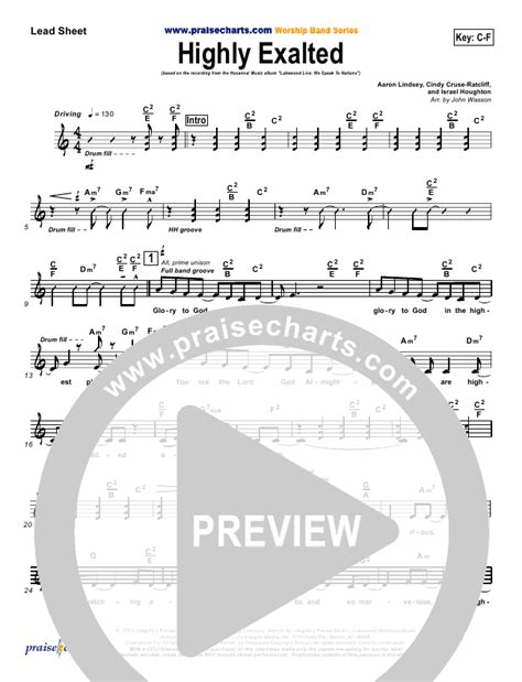 Highly Exalted Sheet Music PDF Lakewood Church PraiseCharts