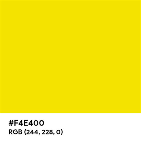 Process Yellow (Pantone) color hex code is #F4E400