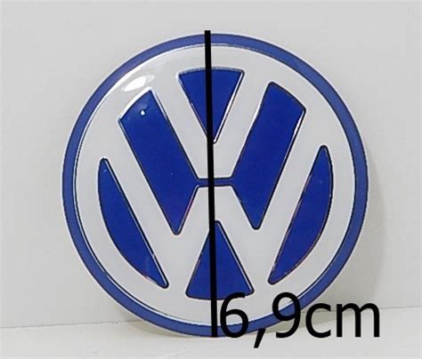 Emblema Resinado Adesivo Volkswagen Calota Roda Mm Azul R Em