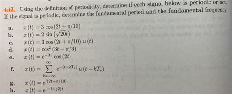 Solved 1 17 Using The Definition Of Periodicity Determine Chegg