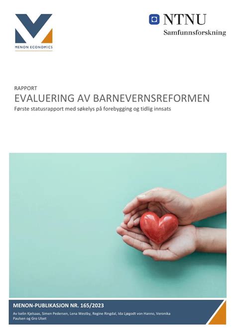 Evaluering Av Barnevernsreformen F Rste Statusrapport Med S Kelys P