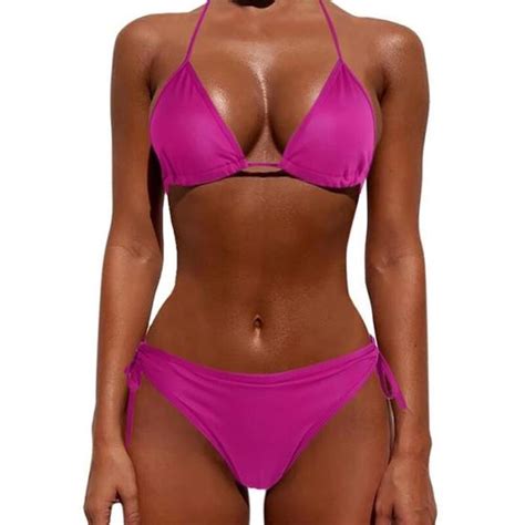 Ensemble de bikini Marque Modèle Sexy Mini Brésilien Vêtements de plage Blanc