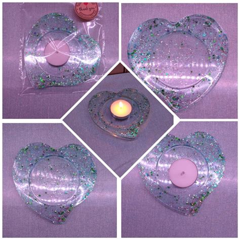 Heart Shaped Resin Candle Holder With One Candle Included Etsy