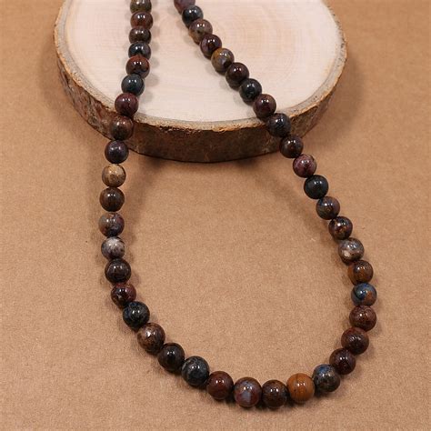 Natural Pietersite Bead Necklace 7 7 5mm Pietersite Smooth Round Beads