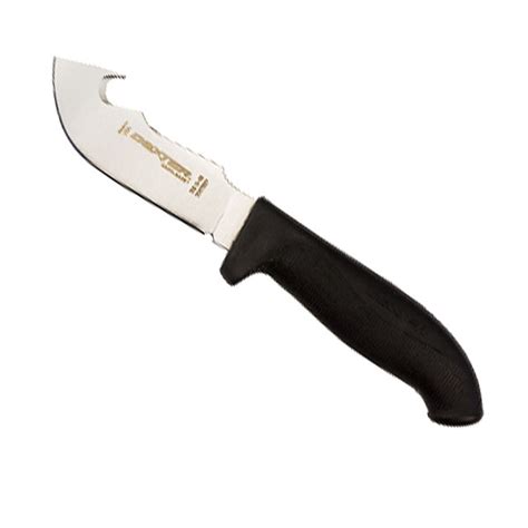 4 12 Inch Skinning Knife With Gut Hook Black Handle Auclairs Market