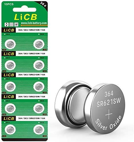 Licb 10 Pack Sr621sw 364 Watch Batterylong Lasting And Leak Proofhigh Capacity