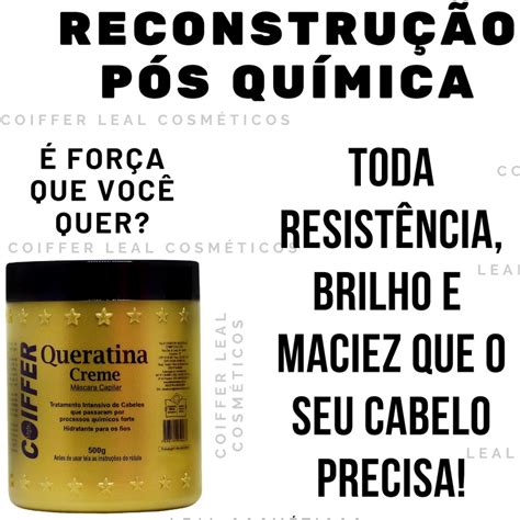 Máscara Queratina Creme Coiffer 500g Reconstrução Capilar Shopee Brasil