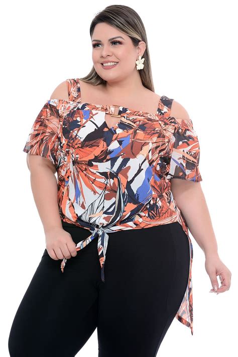 Blusa Plus Size Ciganinha Foll Moda Em Tamanhos Grandes Ideias