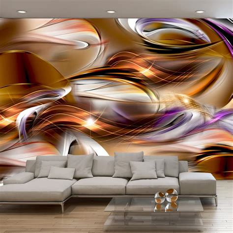 Papier peint intissé panoramique Abstractions Mer d amber 200x140 cm