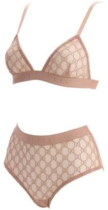 Gucci Gg Embroidered Sheer Tulle Lingerie Set ShopStyle Bras