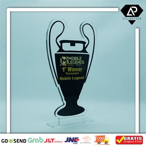 Jual Plakat Akrilik Trophy Piala Mobile Gaming Custom Premium Piagam