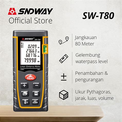 SNDWAY Meteran Laser Digital Distance 80 Meter SW T80 SNDWAY Indonesia