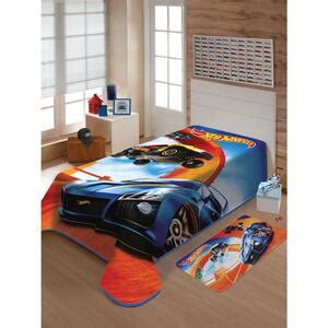 Cobertor Jolitex Solteiro Raschel Hot Wheels Pistas Leroy Merlin