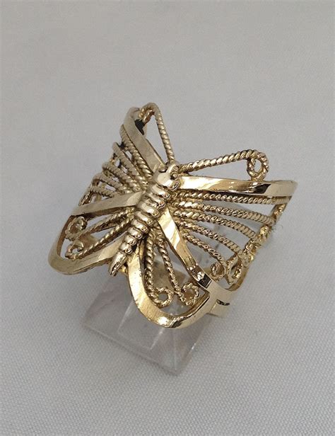 Lrg Gold Butterfly Ring Evelyn Piper