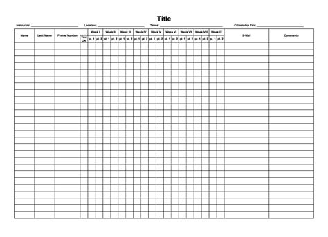 Editable Attendance Sheet ~ MS Excel Templates