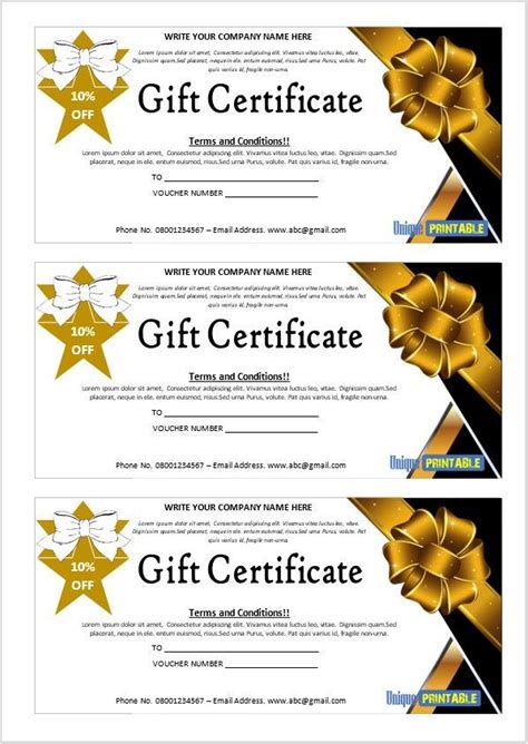 FREE PRINTABLE GIFT CERTIFICATE TEMPLATES - | Gift certificate template ...