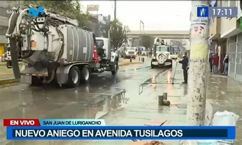 San Juan de Lurigancho Nuevo aniego en avenida Tusílagos